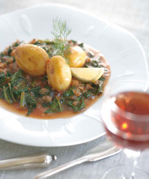 Bonamatsi is one of many main-course vegetable stews in the Greek kitchen.