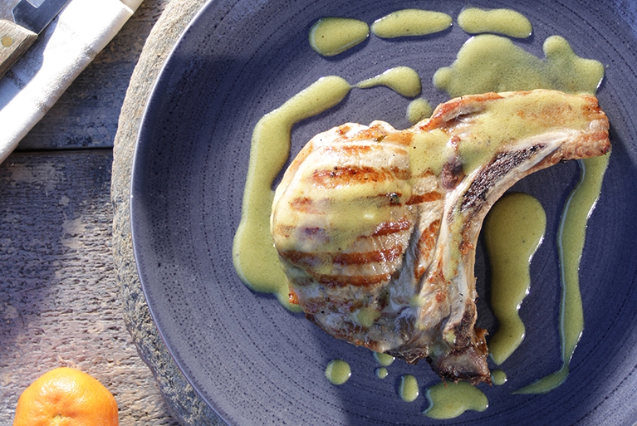 Pork Chops Stuffed with Feta