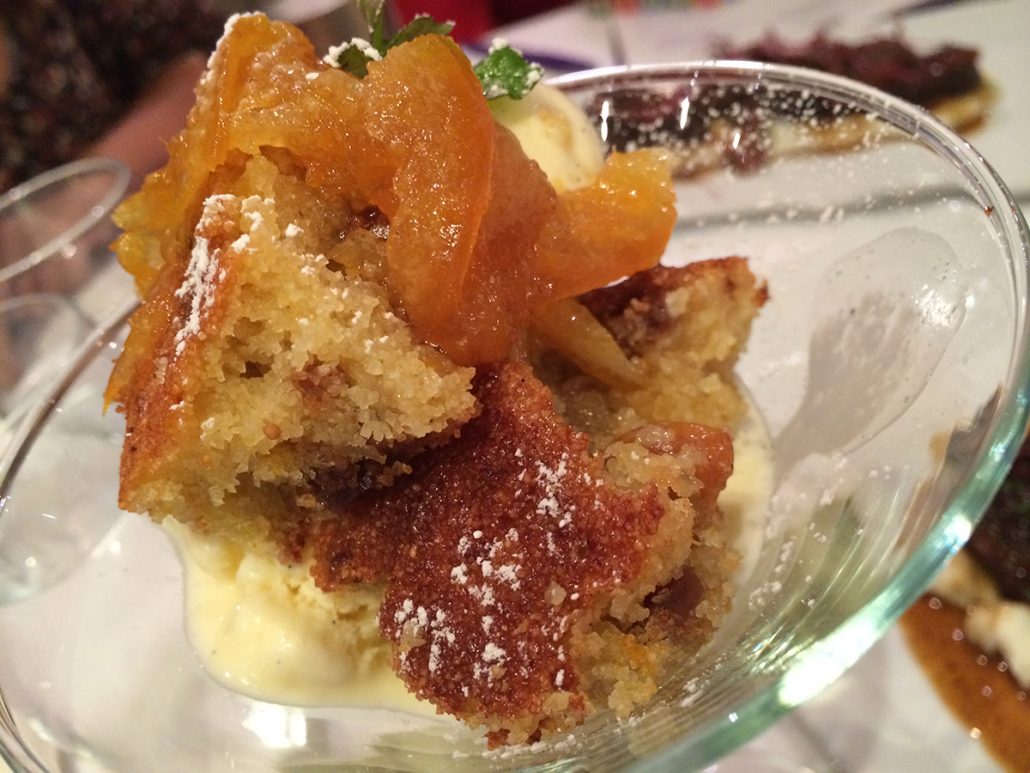 One Greek healthy dessert is bobota, cornmeal cake with dried fruits and syrup.