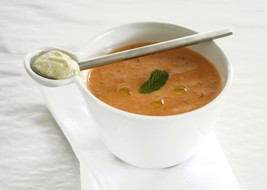 Chilled Roasted Red Pepper Soup