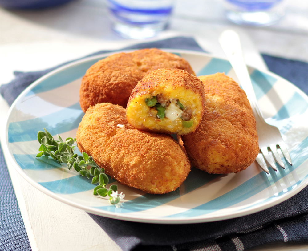 Rice Croquettes with Peas and Saffron