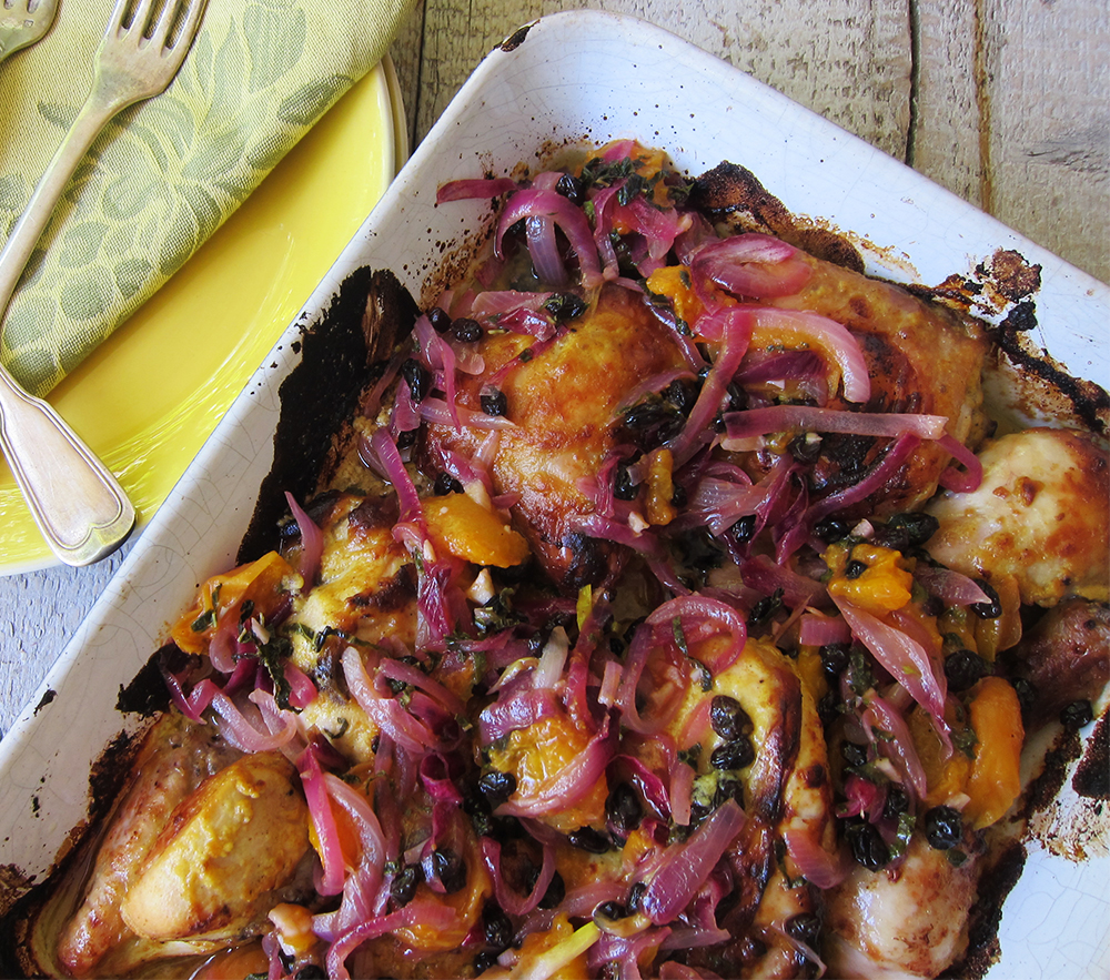 Roasted Apricot Chicken with Greek Yogurt Marinade