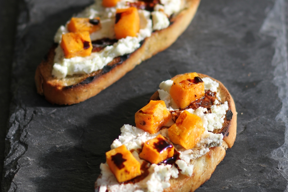 Roasted Pumpkin on Toast with Feta