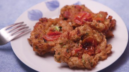 Tomato Fritters with Cod