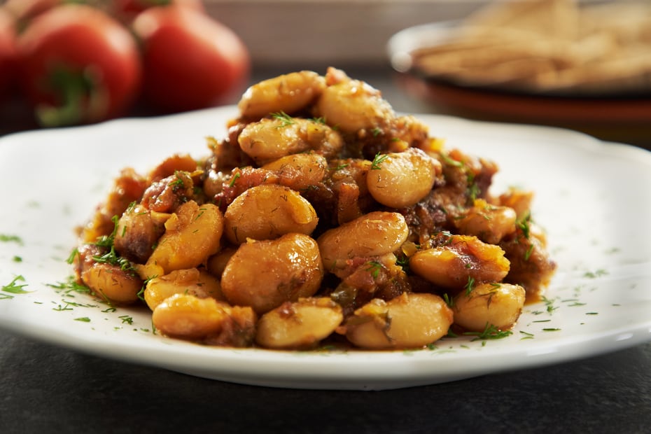 Baked Gigantes With Honey