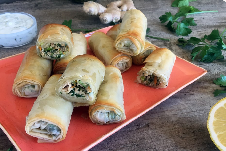Tuna Salad Spring Rolls