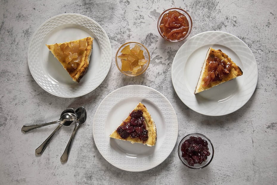 Greek Yogurt Cheesecake with Spoon Sweets