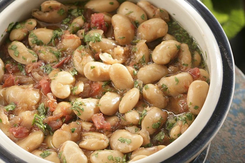 Giant Beans Baked with Grape Molasses and Herbs