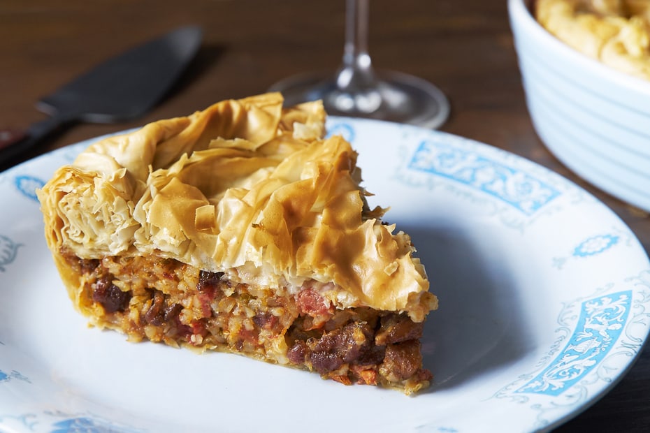 Kefalonitiki Kreatopita - Cephalonia Three-Meat Pie