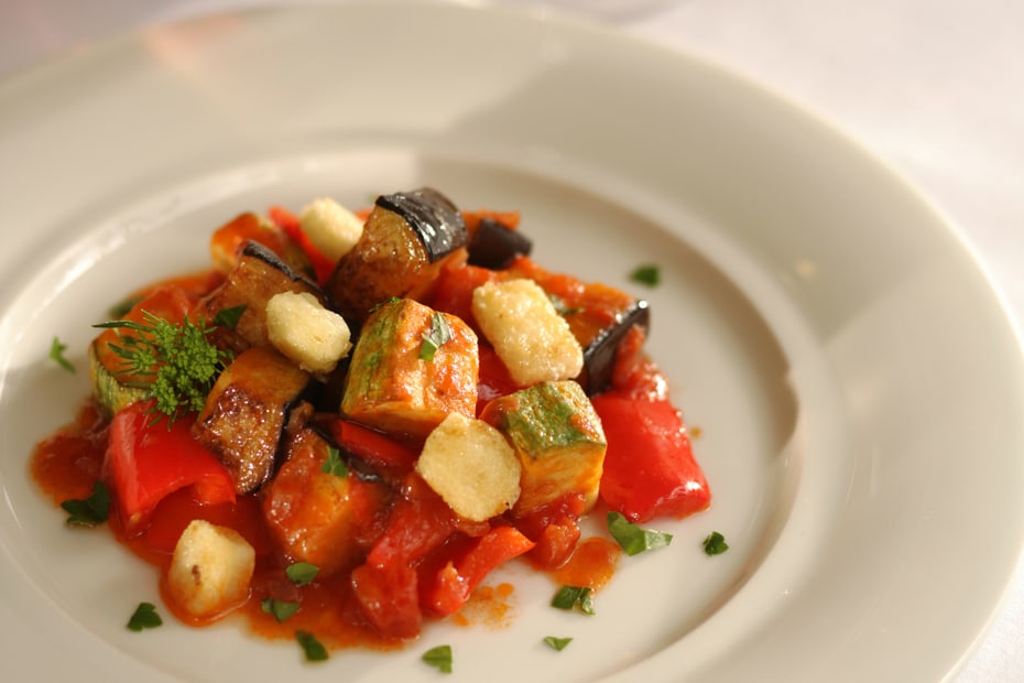 Stew with Fried Cheese