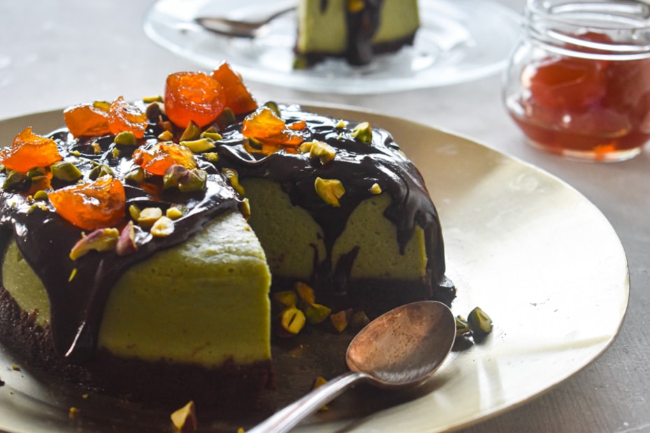Pistachio Butter Chocolate Cheesecake