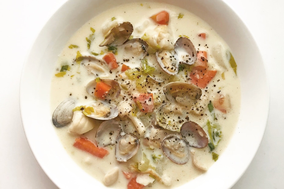Seafood Chowder with a Greek Twist