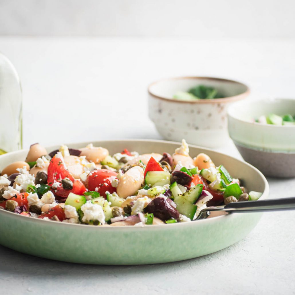 Giant Bean Greek Village Salad Recipe by Diane Kochilas