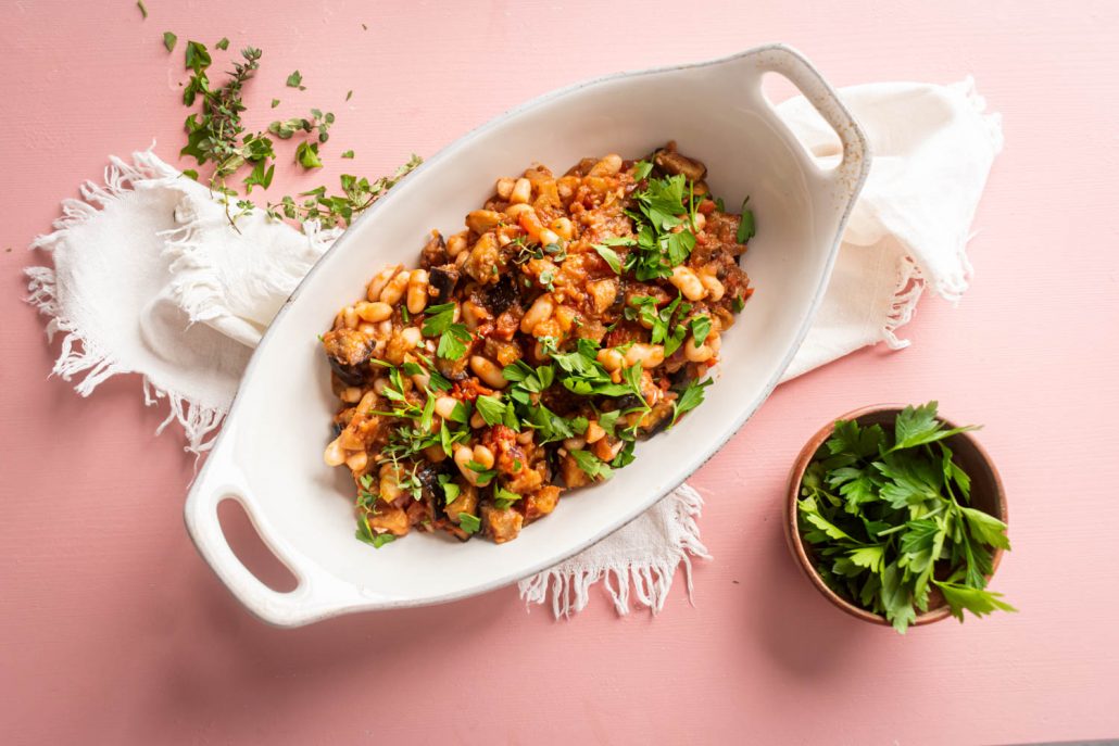 White Beans with Eggplant