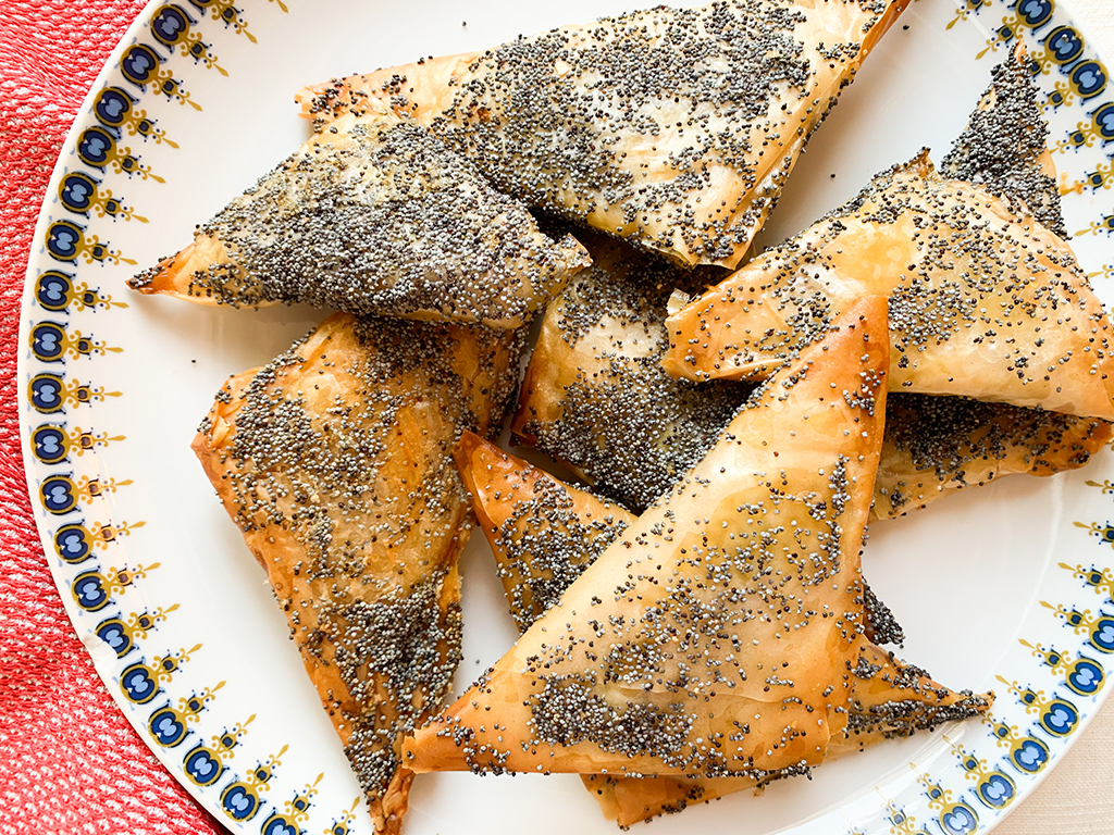 Sweet Potato Feta Phyllo Triangles