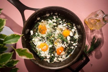 Spicy Spanakopita Shakshuka Recipe by Diane Kochilas