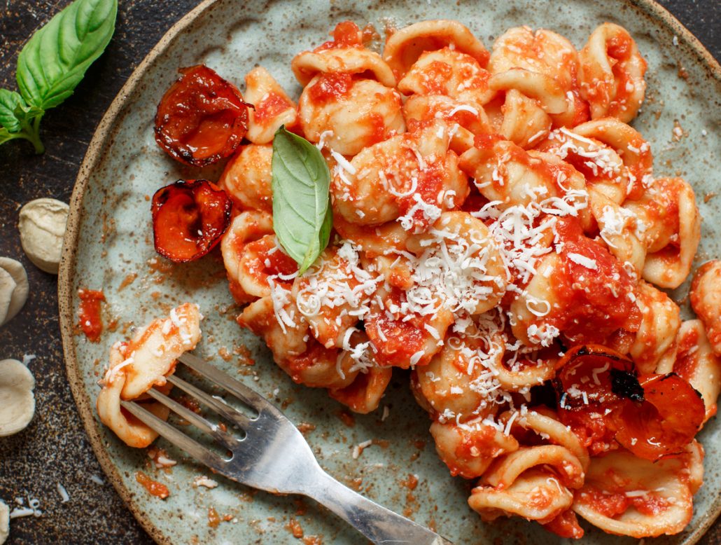 Orecchiete with tomato sauce