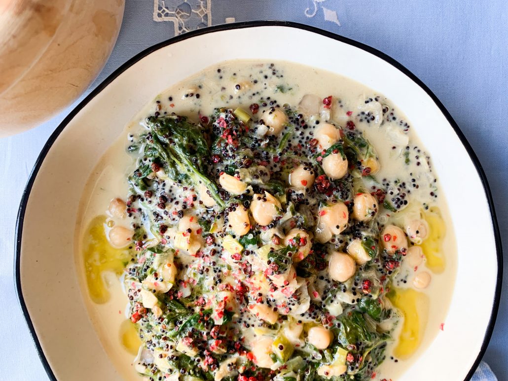Vegan Quinoa - Spinach - Chickpea Avgolemono