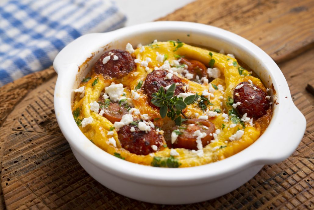 Baked Omelet With Chorizo and Vegetables