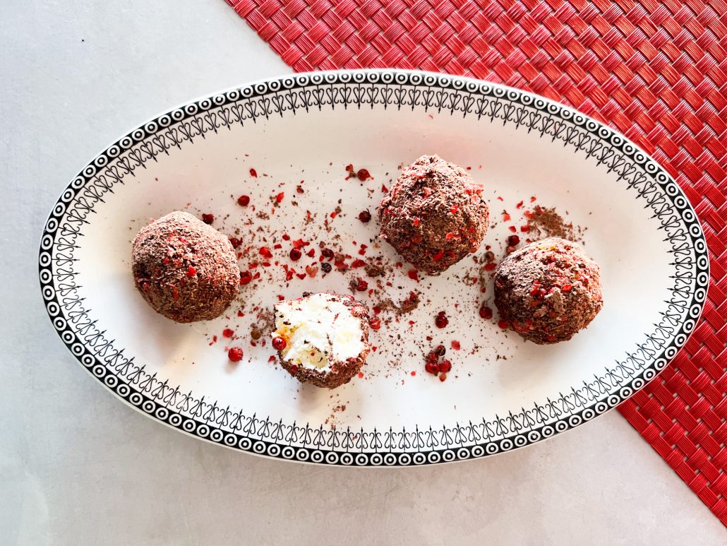 Sweet Feta Truffles with Dark Chocolate & Spices