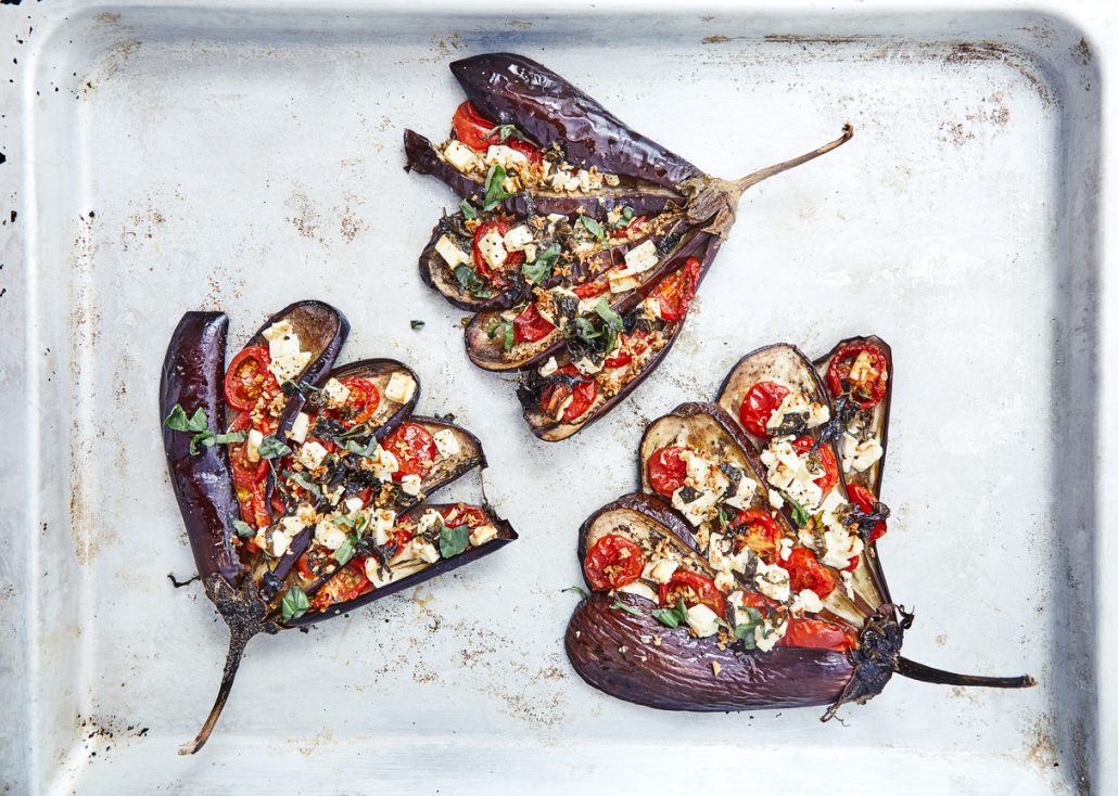 Eggplant with Feta, Tomato and Herbs