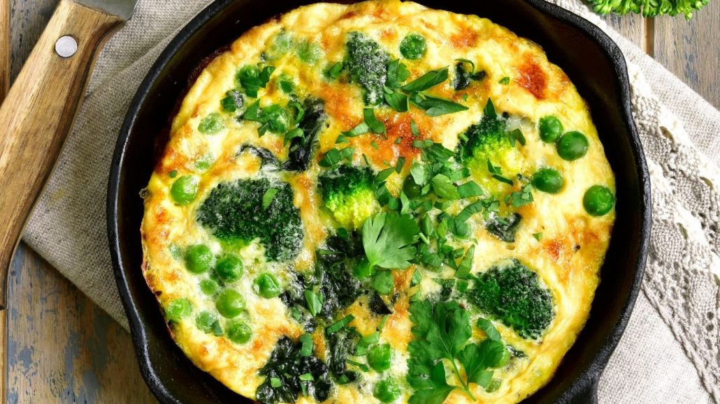 Frittata with Pea, Broccoli & Greek Yogurt