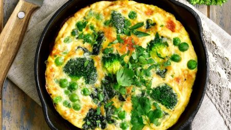 Frittata with Pea, Broccoli & Greek Yogurt