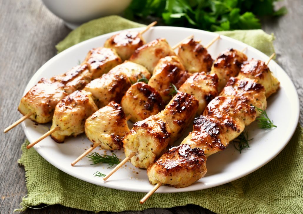 Skewered Chicken Marinated in Yogurt and Spices