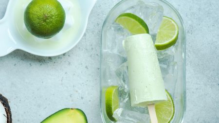 Healthy recipe for Lime Avocado Ice Pops, by chef Diane Kochilas.
