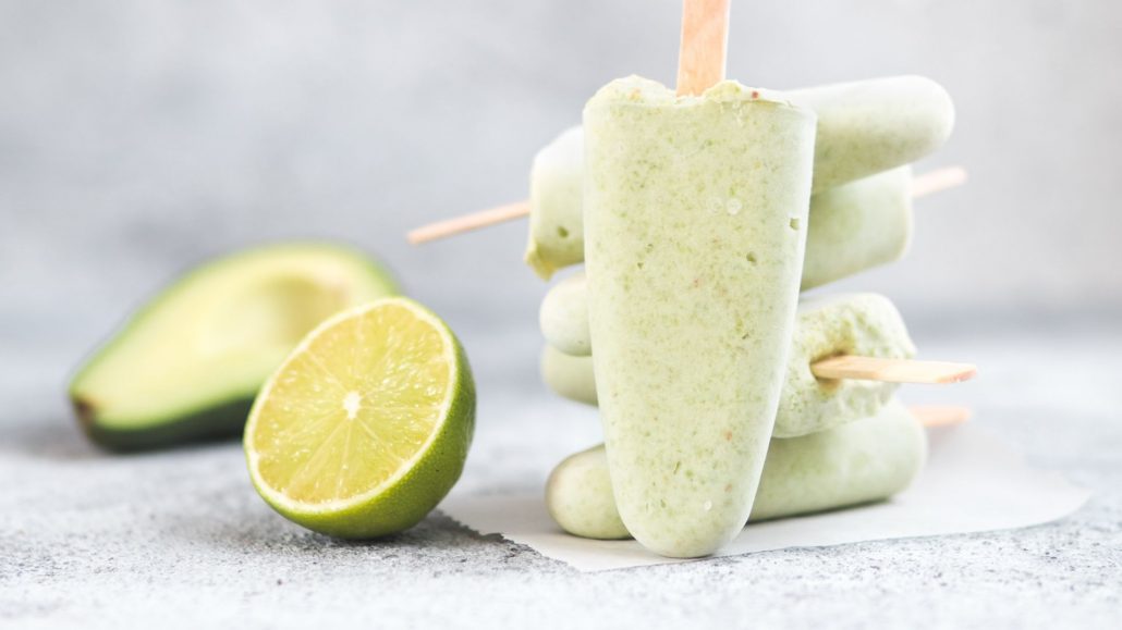 Sugar-free Dairy Free Avocado Lime Ice Pops