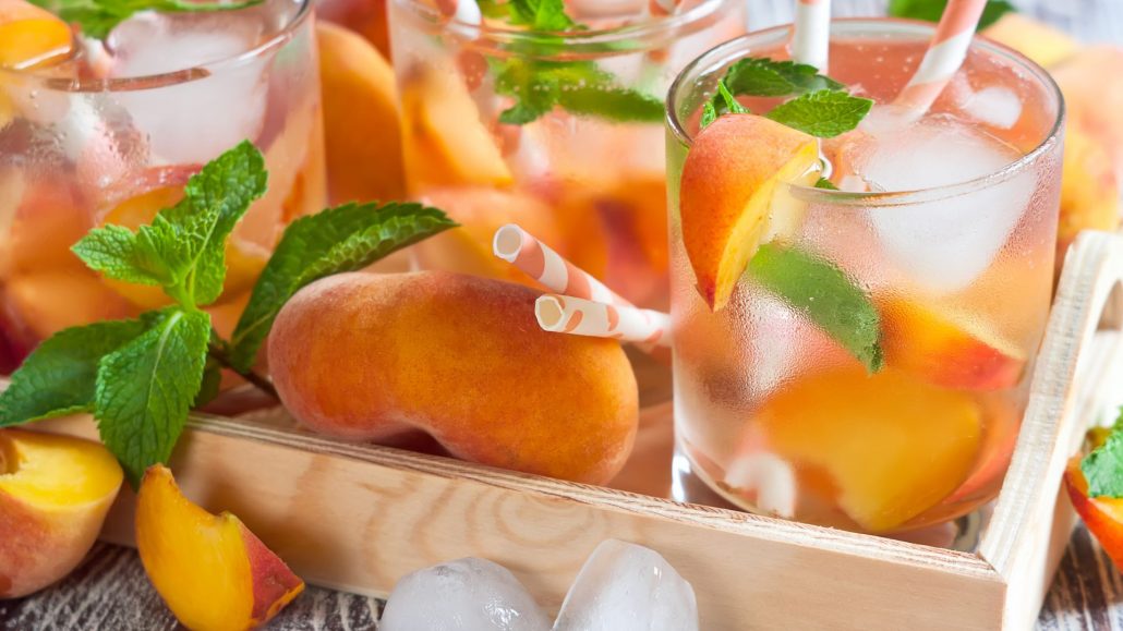 Peach Sangria with Greek Wine and Mastiha Liqueur