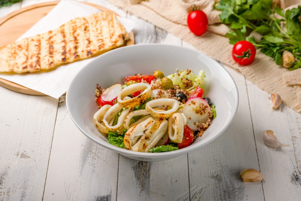 Salad With Squid And Vegetables