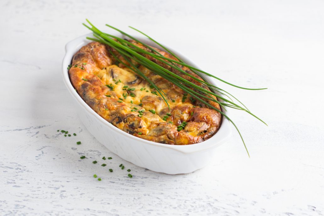 Mushroom clafoutis with chives