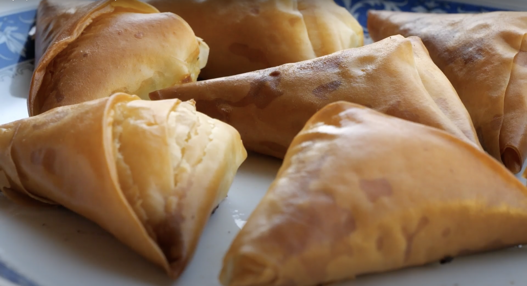 Tyropitakia - Greek Cheese pie triangles