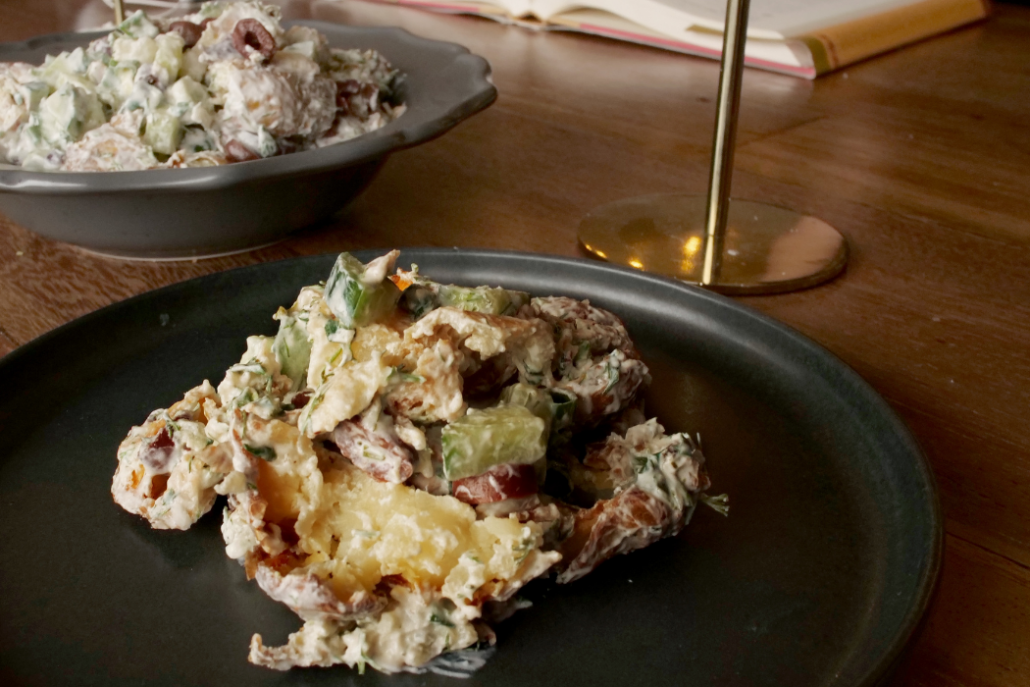 Crispy Smashed Greek Potato Salad