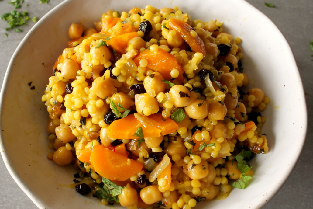 Saffron Chickpeas with Whole Wheat Couscous