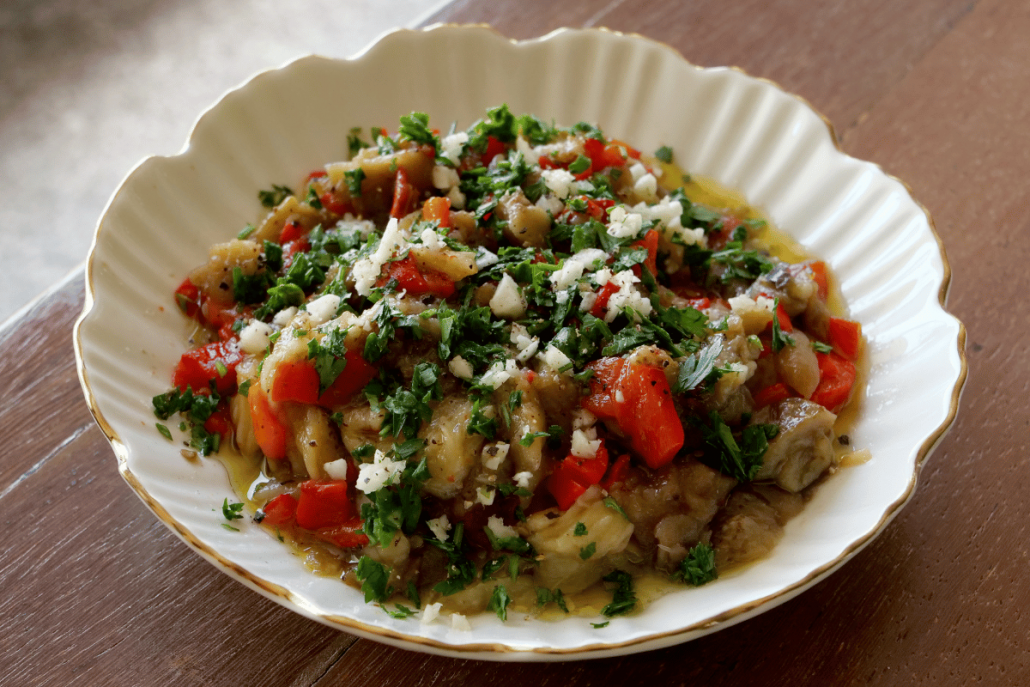 Grilled Eggplant Dip with Roasted Red Peppers