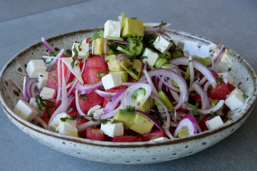 Watermelon Salad with Avocado, Jalapeño & Feta