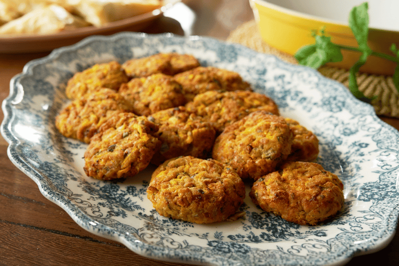 Baked Chickpea–Pumpkin Patties with Mint