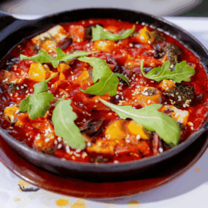 Leeks Staewed with Prunes and Tomato