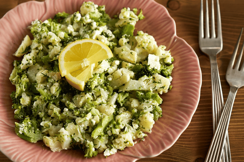 Broccoli cauliflower salad